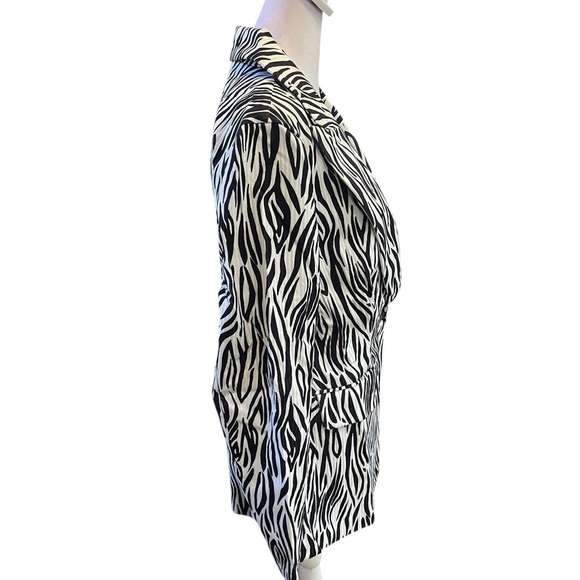 Area Stars NWT Zanzibar One Button Animal Print Jacket in Black and White S - Picture 7 of 16